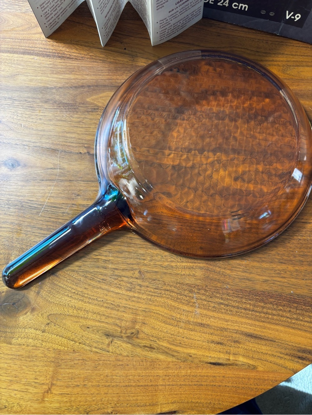 Visions Corning France 24 cm amber glass frying pan with original box - Picture 3 of 9